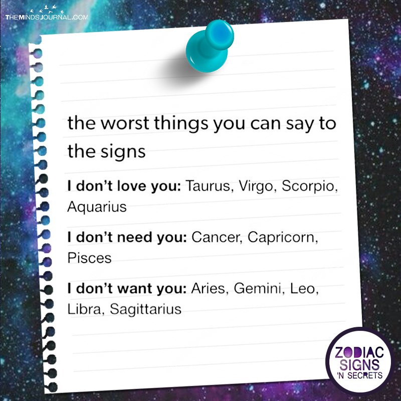 I Worst Things You Can Say To The Signs
