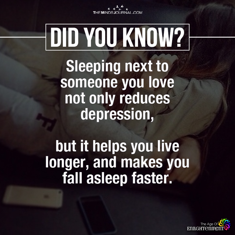 Sleeping Next To Someone You love Not Only Reduces Depression