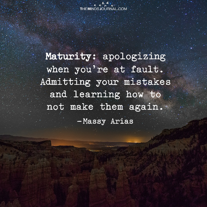 Maturity: Apologizing When You're At Fault
