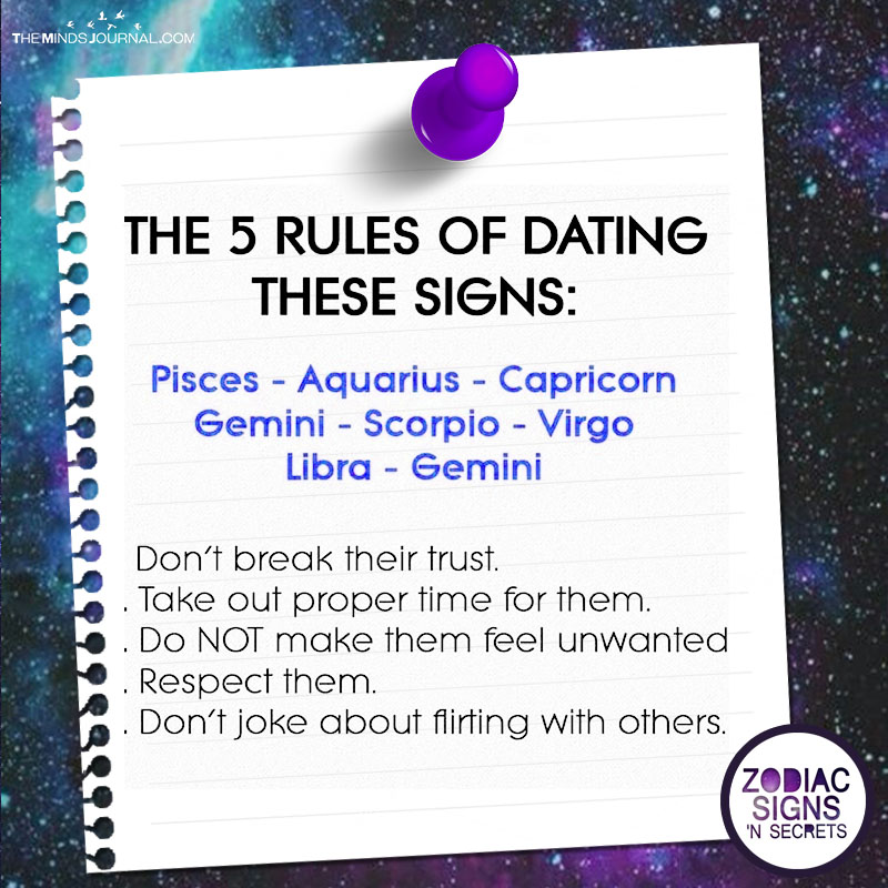 The 5 Rules Of Dating Signs