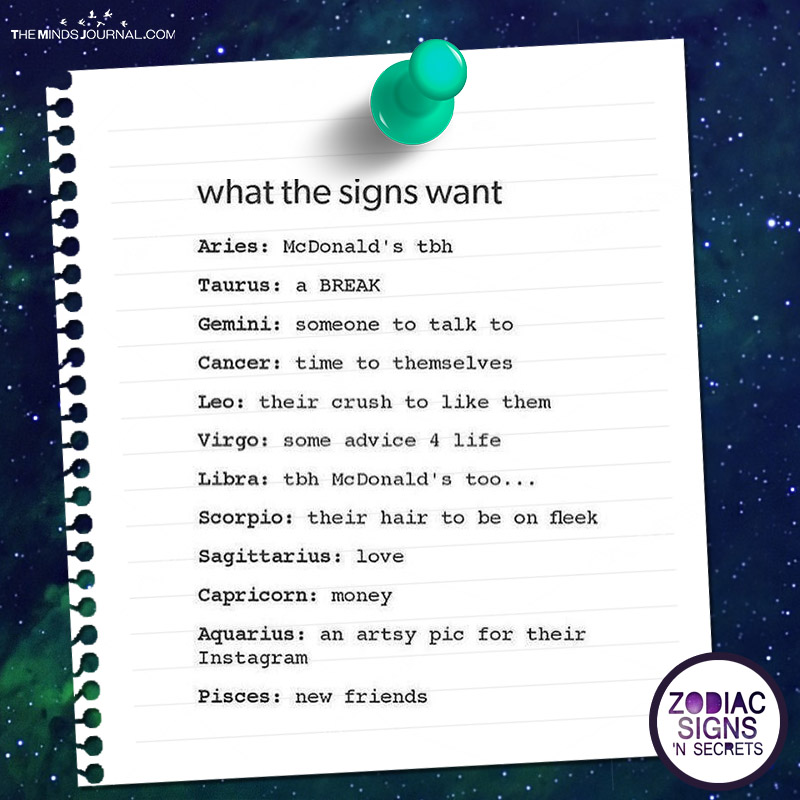 What The Signs Want