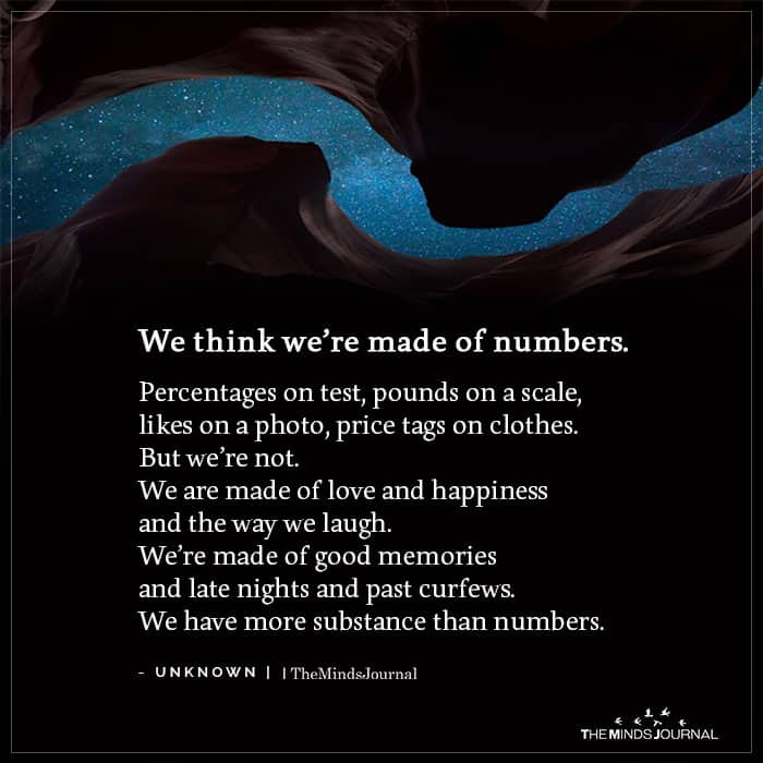 We Think Were Made Of Numbers