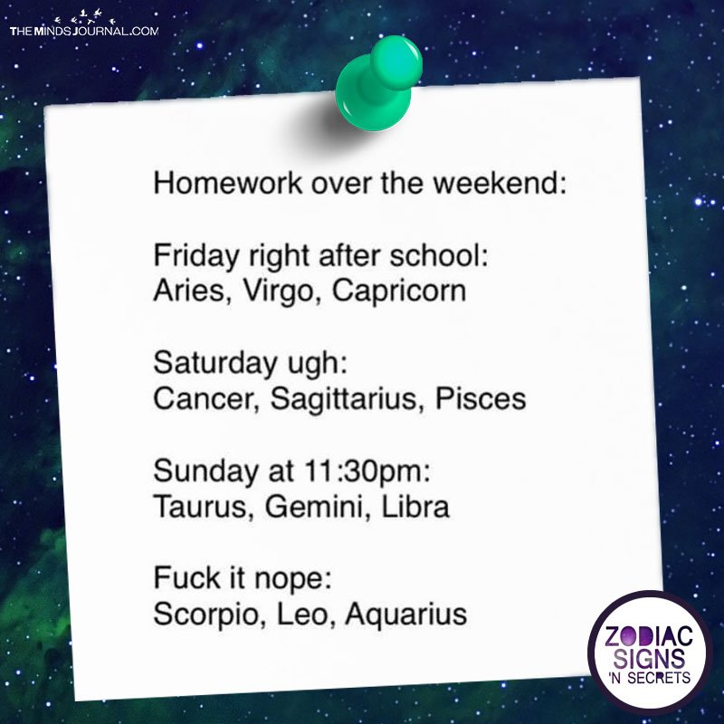 Homework Over The Weekend