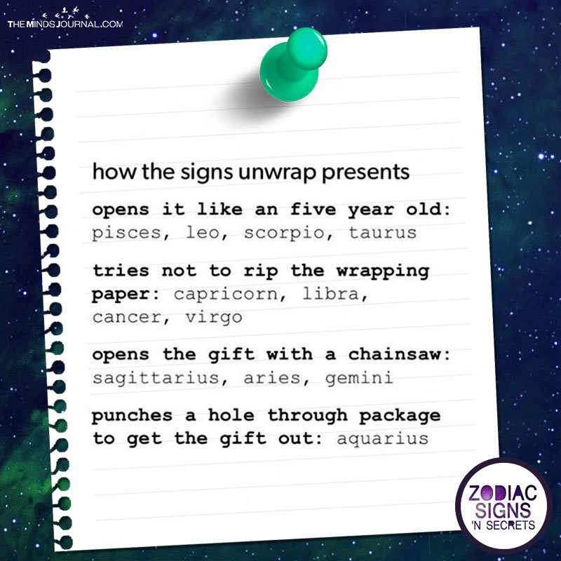 How The Signs Unwrap Presents
