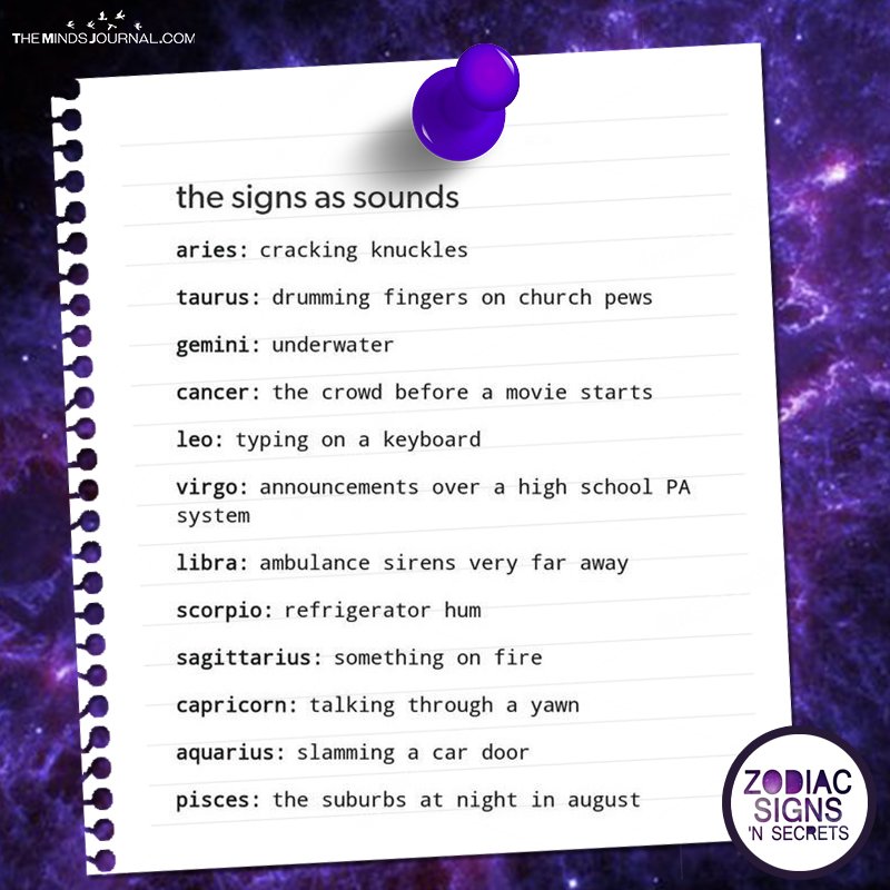 Zodiac Signs As Sounds