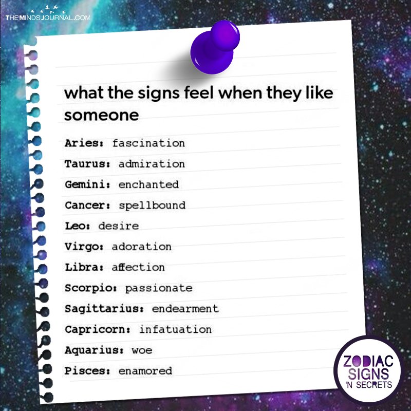 What The Signs Feel When They Like Someone