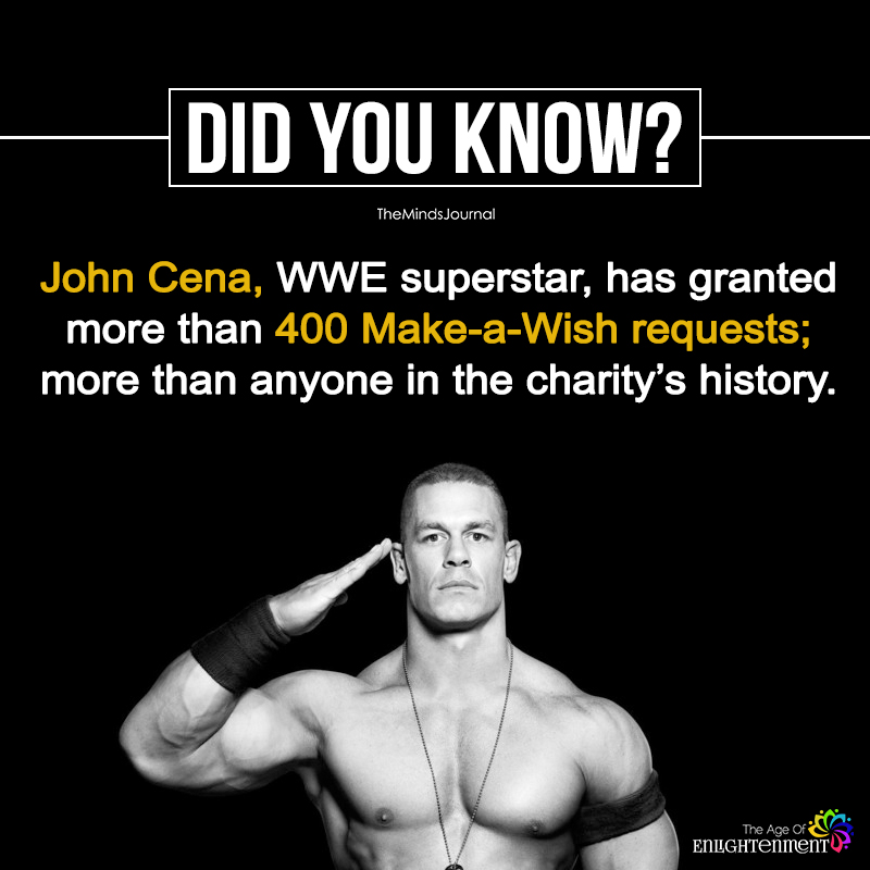 John Cena Has Granted More than 400 Make-A-Wish Requests