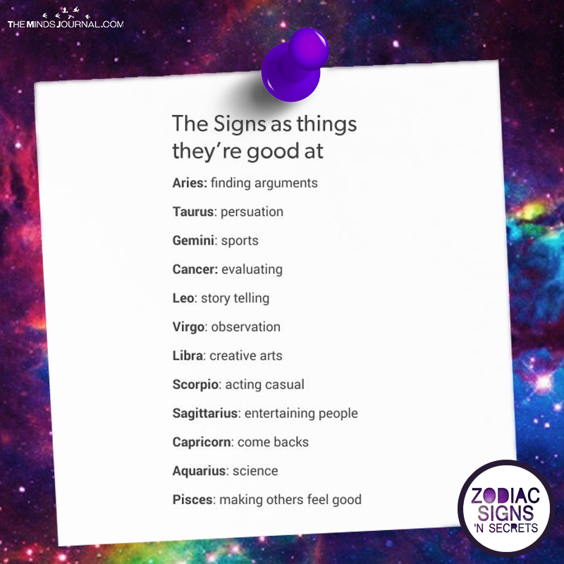 Things That The Signs Are Good At