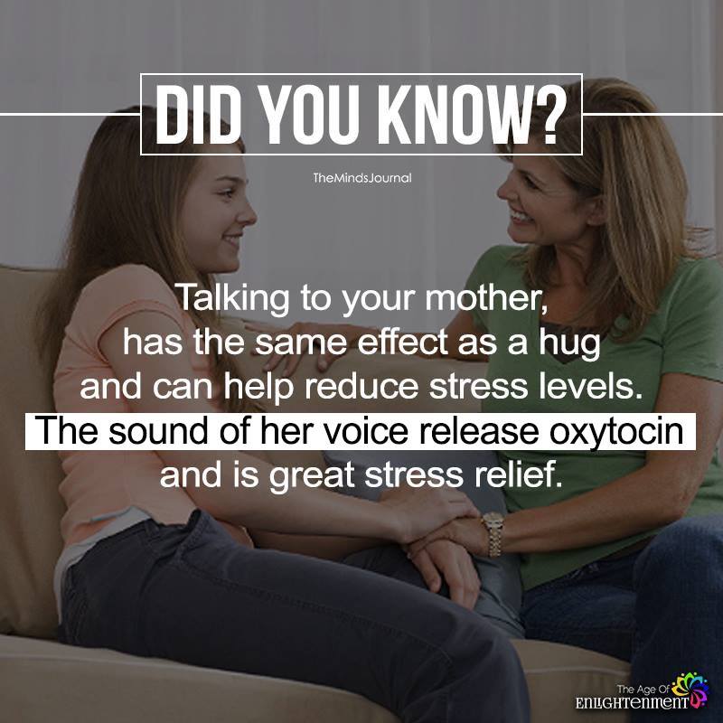 Talking To Your Mother, Has The Same Effect As A Hug