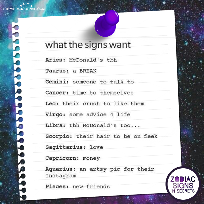 What The Signs Want