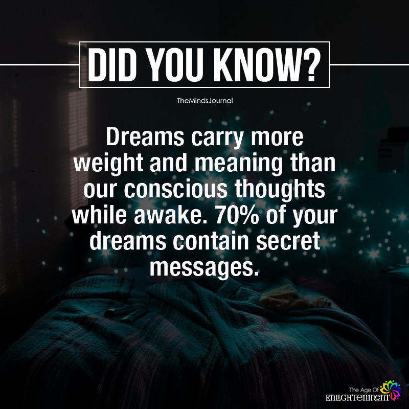Dreams Carry More Weight And Meaning
