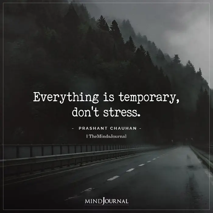 Everything Is Temporary, Don’t Stress