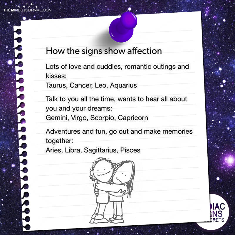 How The Signs Show Affection