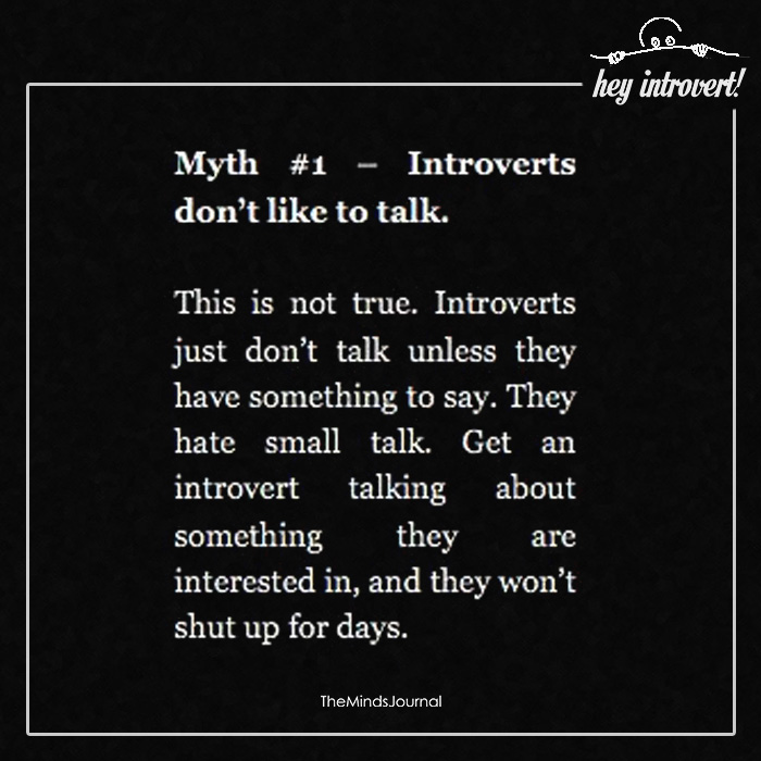Myth #1 - Introverts Don't Like To Talk
