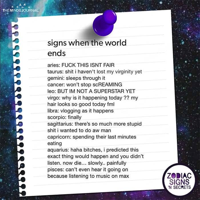 Signs When The World Ends