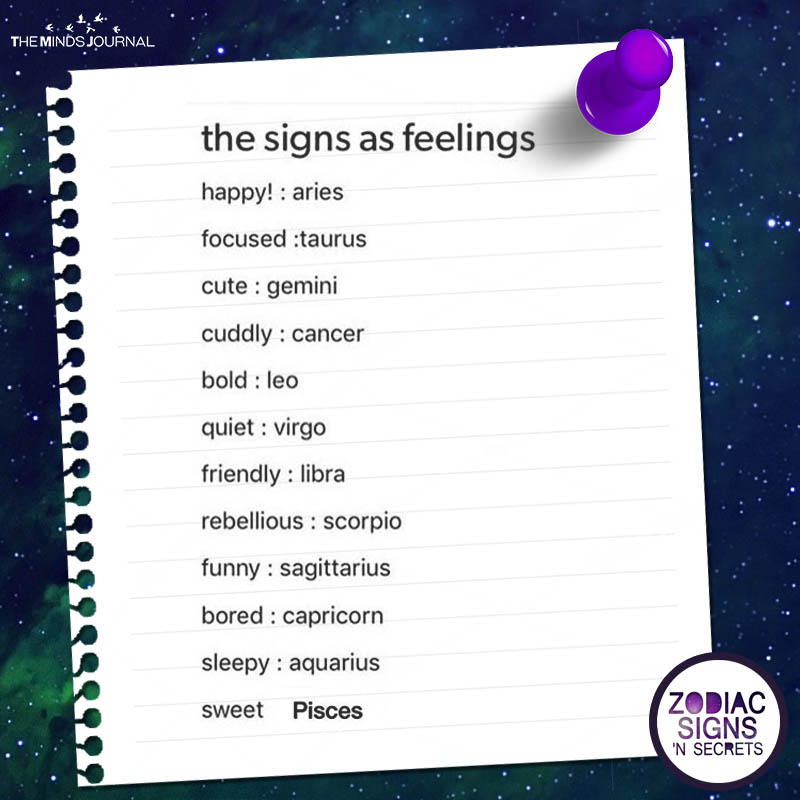 The Signs As Feelings