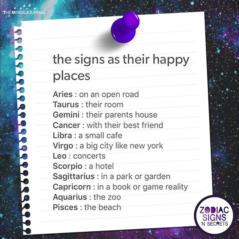 The Signs As Their Happy Places