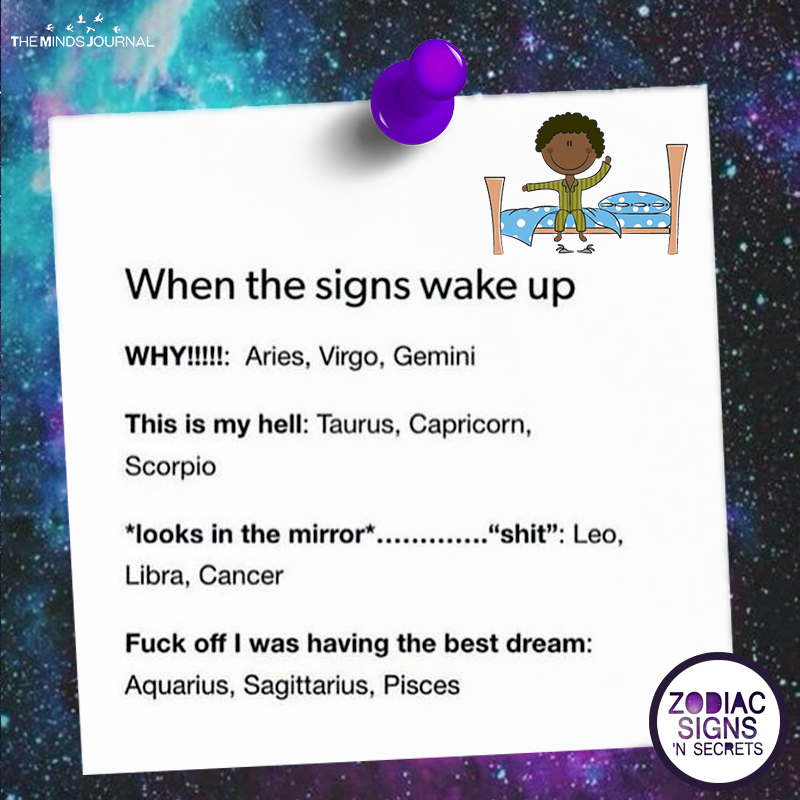Reacts As When The Signs Wake Up