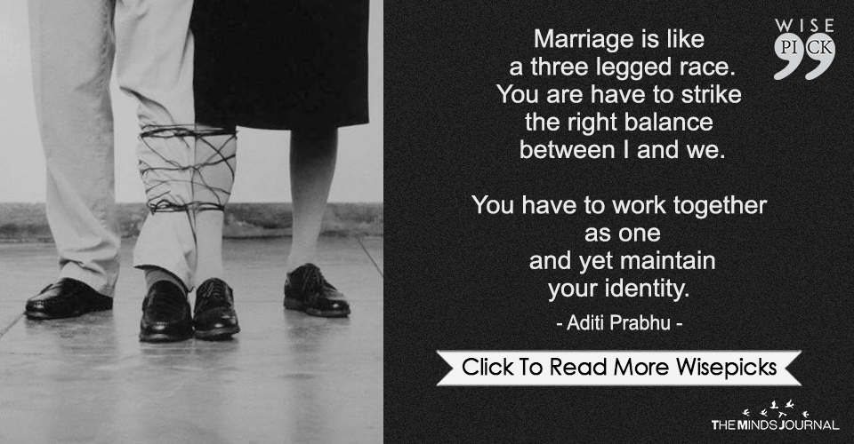 Marriage Is Like A Three Legged Race