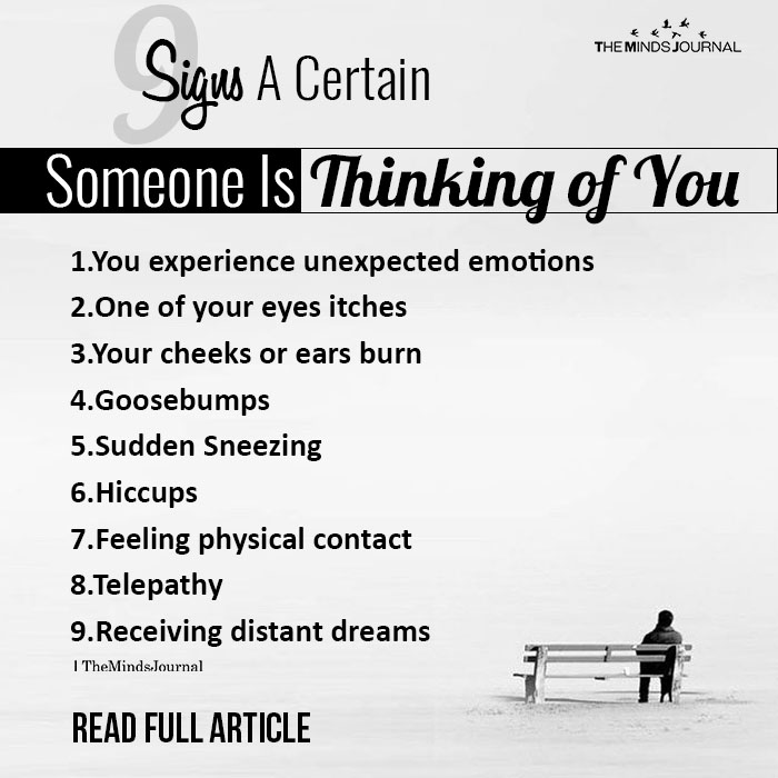 How do you know someone is thinking about you?