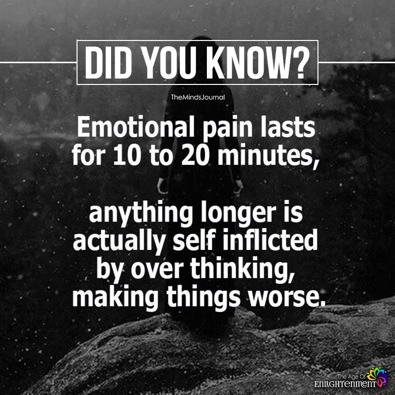 Emotional Pain Lasts For 10 To 20 Minutes