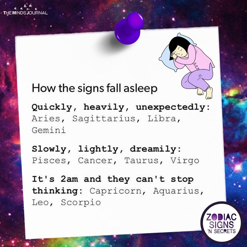 How The Signs Fall Asleep