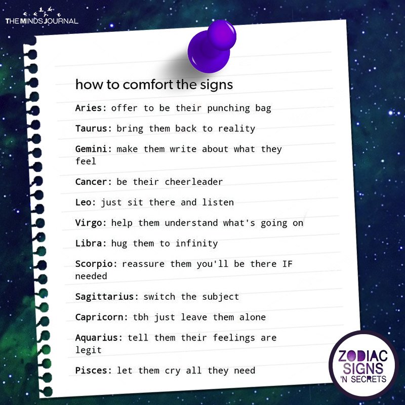 How To Comfort The Signs