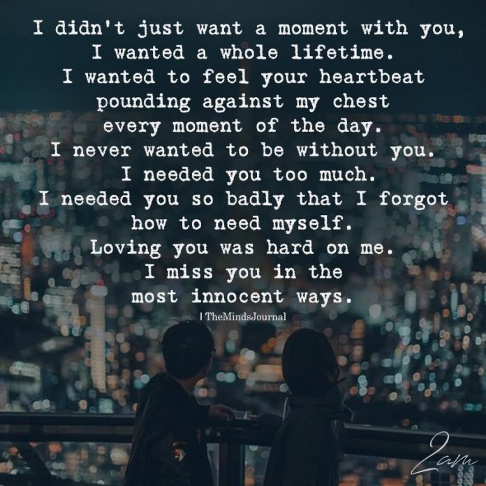 I Didn't Just Want A Moment With You