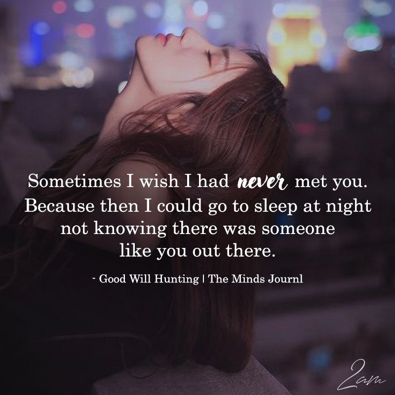 Sometimes I Wish I Had Never Met You