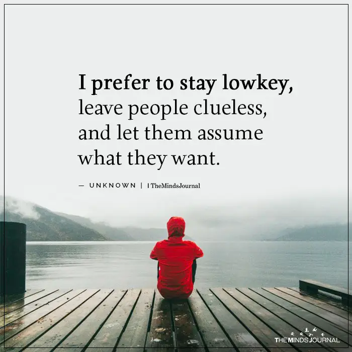 I Prefer To Stay Lowkey
