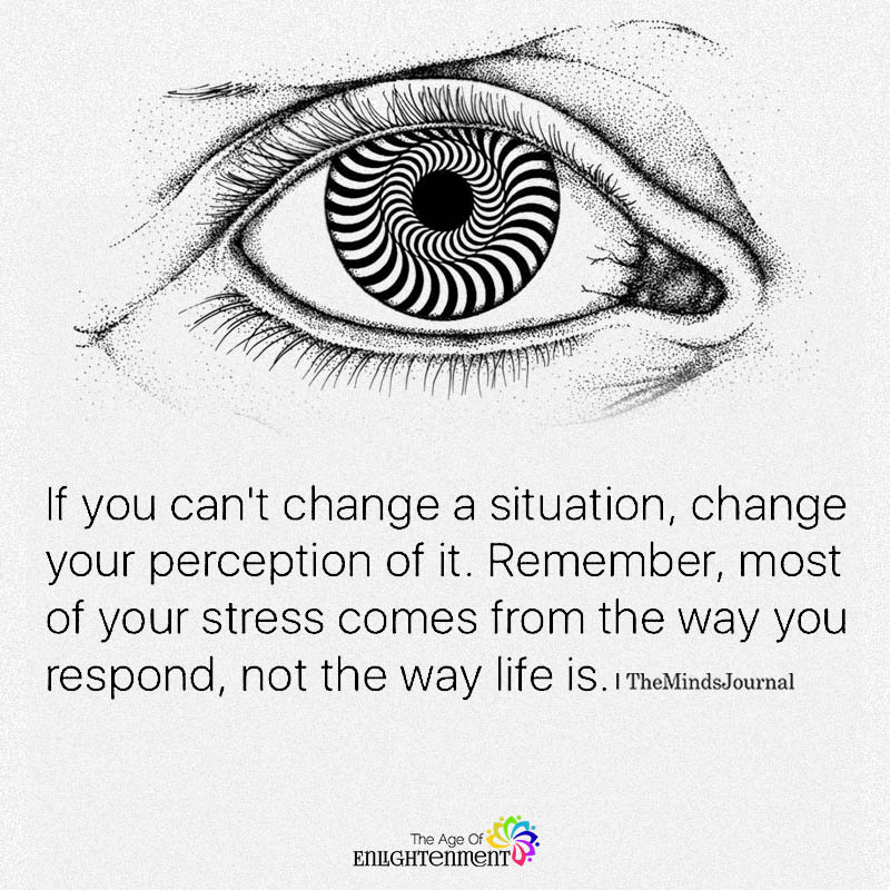 If You Can't Change A Situation, Change Your Perception Of It