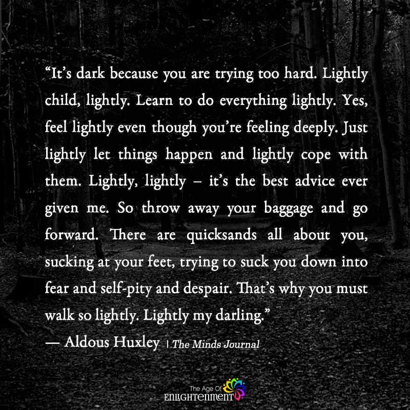 It's Dark Because You Are Trying Too Hard