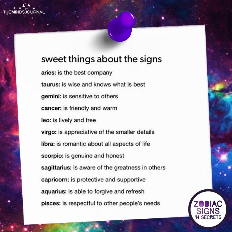 Sweet Things About The Signs