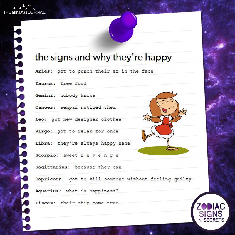 The Signs And Why They’re Happy