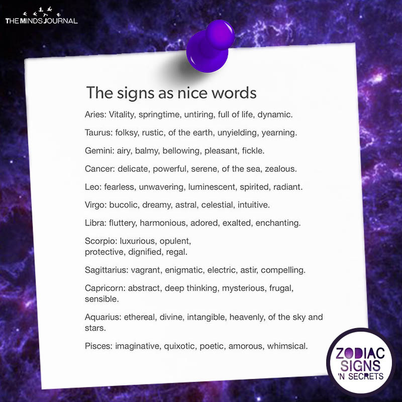 The Signs As Nice Words