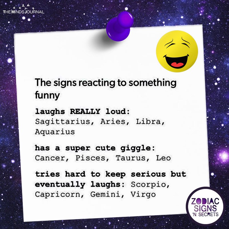 The Signs Reacting To Something Funny