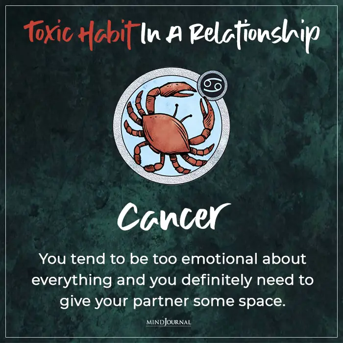 Toxic Habit In Relationship cancer