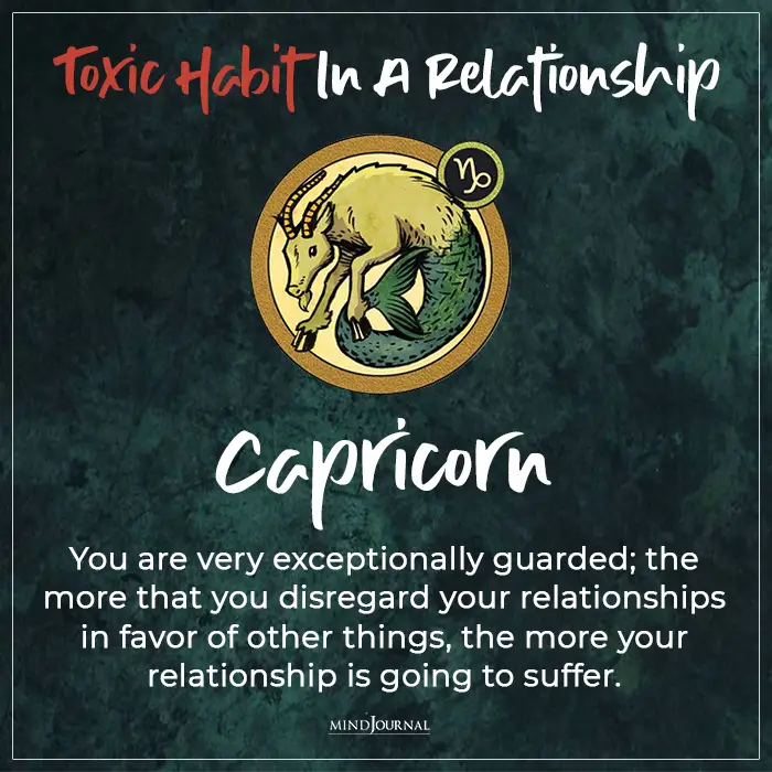 Toxic Habit In Relationship capricon
