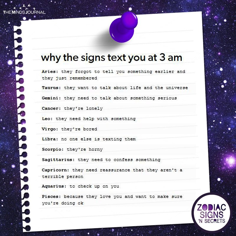 Why The Signs Text You At 3 am