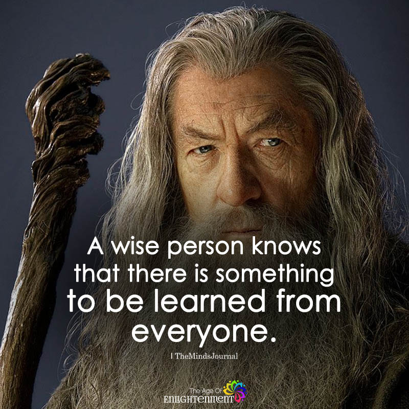 A Wise Person Knows That There Is Something To Be Learned