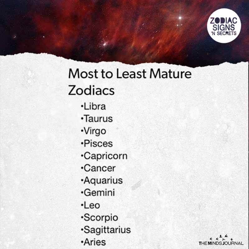 Most To Least Mature Zodiacs