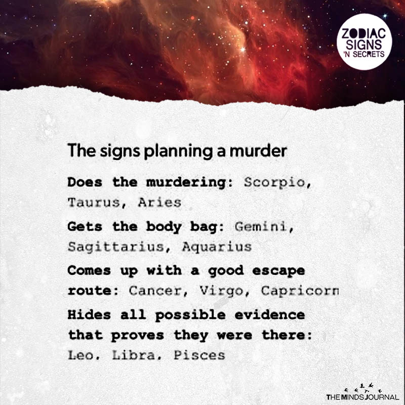 The Signs Planning A Murder