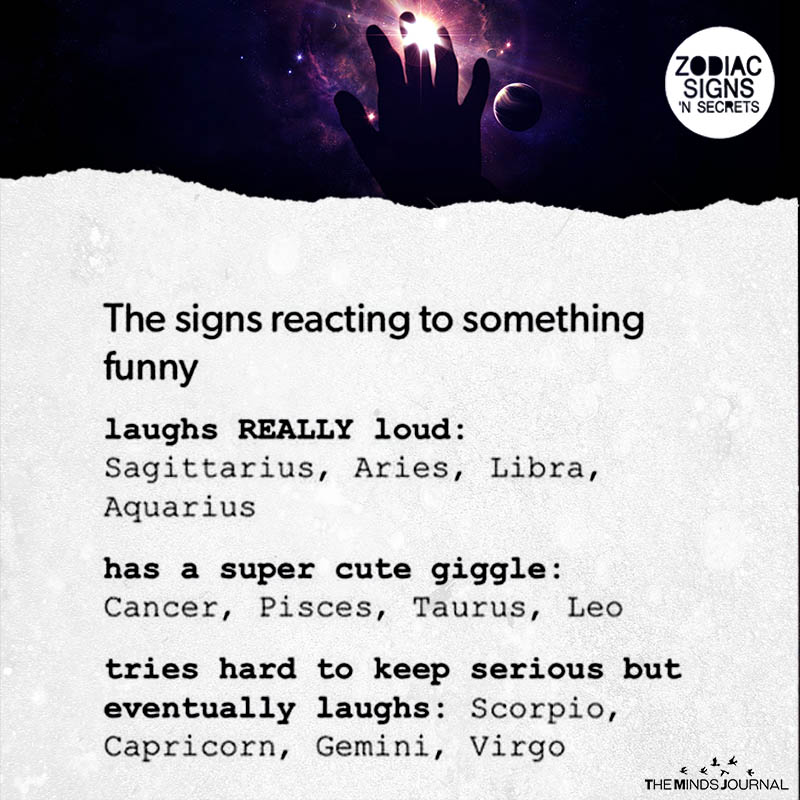 The Signs Reacting To Something funny
