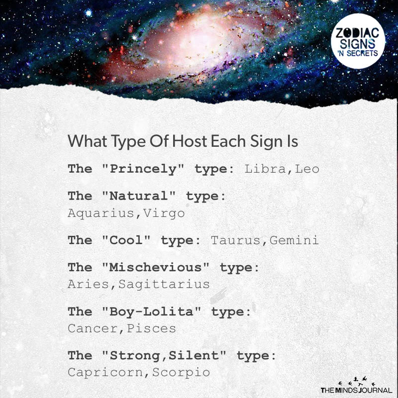 What Type Of Host Each Sign Is