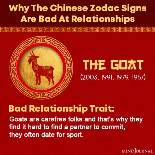 chinese zodiac signs bad at relationships the goat