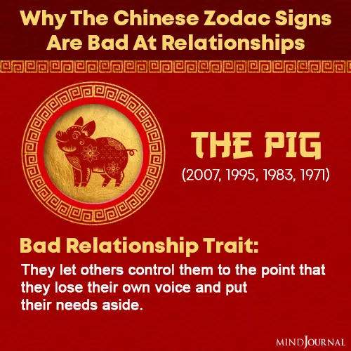 chinese zodiac signs bad at relationships the pig