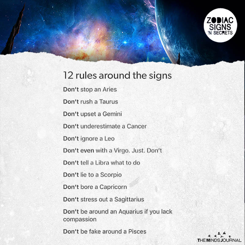 12 Rules Around The Signs