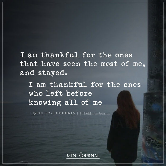 I Am Thankful For The Ones