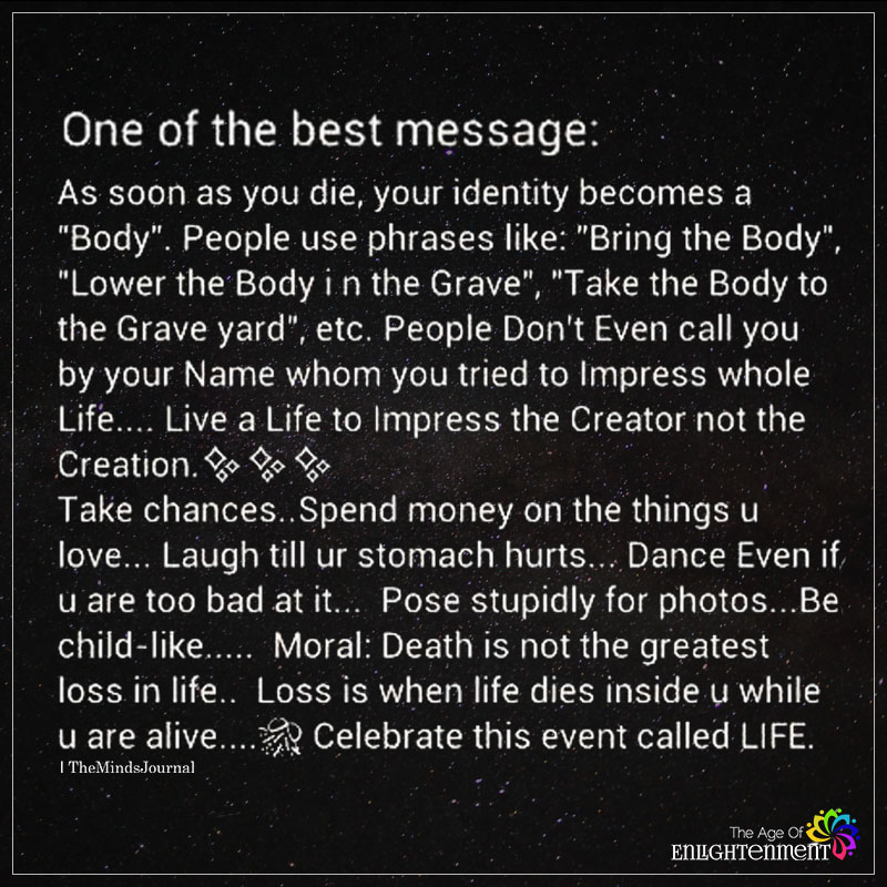One Of The Best Message