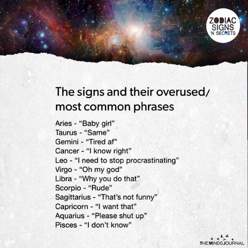 The Signs And Their Overused Most Common Phrases